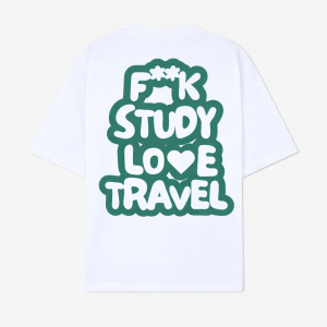 Camiseta F*ck Study Love Travel – White Edition